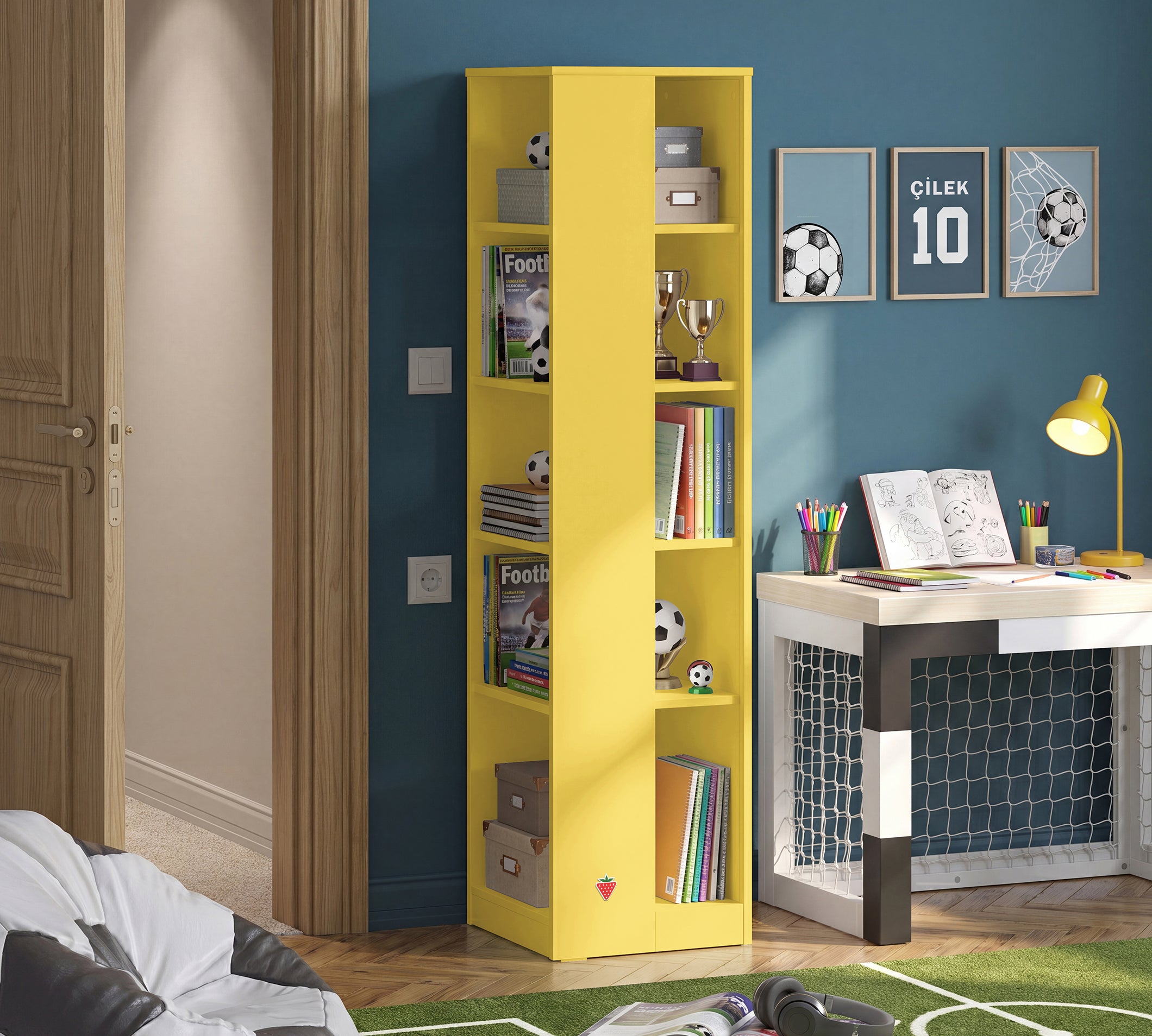 Cilek Eck-Bücherregal-Gelb