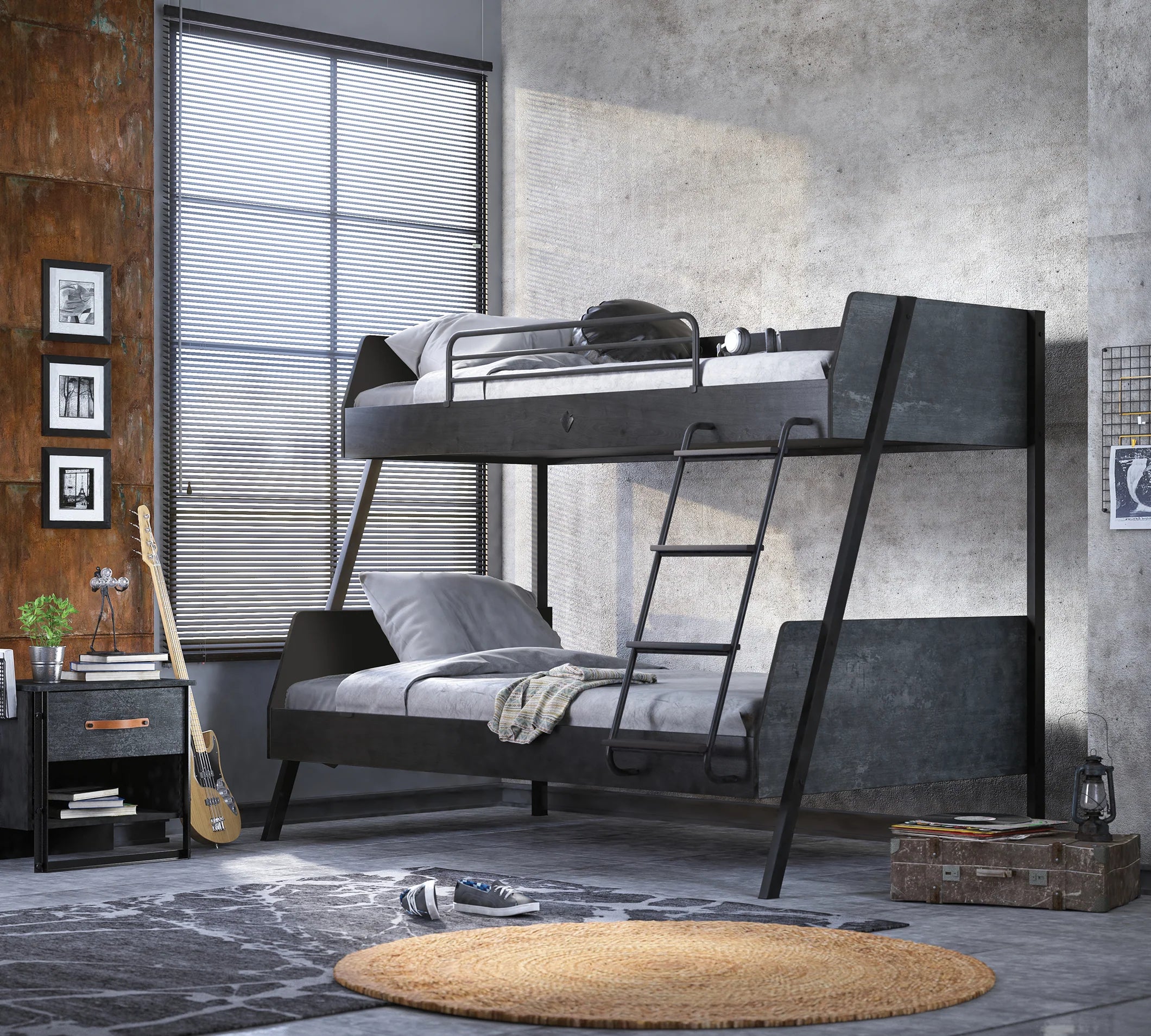 Cilek Dark Metal Großes Etagenbett (90 × 200–120 × 200 cm)