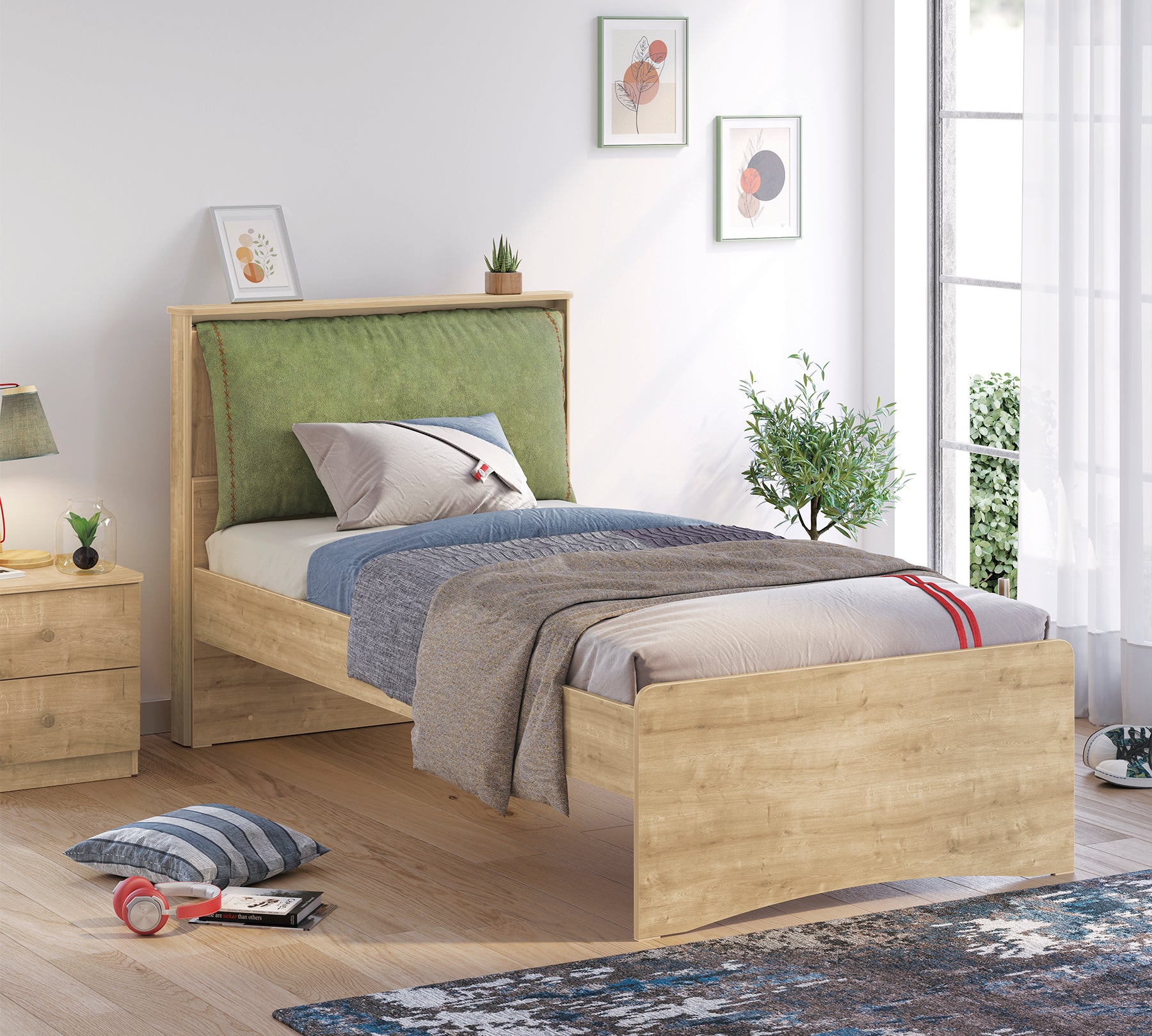 Cilek Kopfteilkissen Anthrazit-Grau (100 × 200 cm) – Bild 8